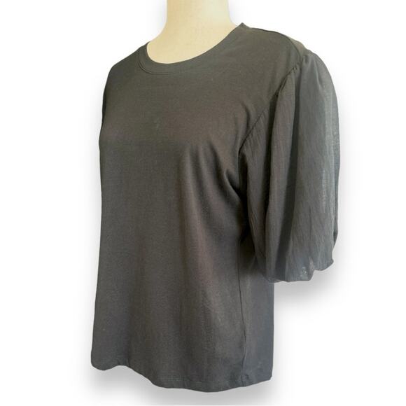 Sanctuary - Dream State Tee, Black Puff Sleeve Top Size Medium - Picture 6 of 13